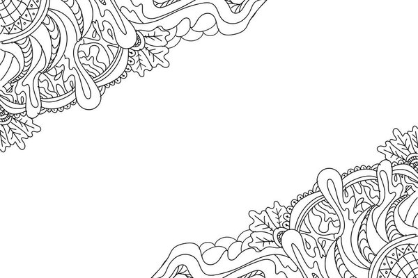 hand drawn abstract floral doodle for natural background theme