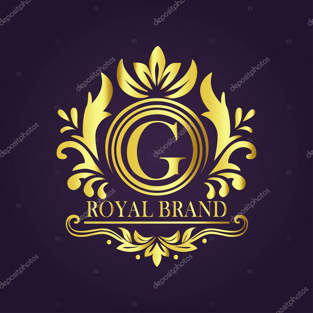 Letter G luxury gold logo concept