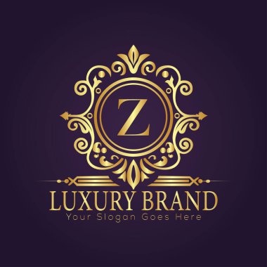Z harfi altın logo konsepti