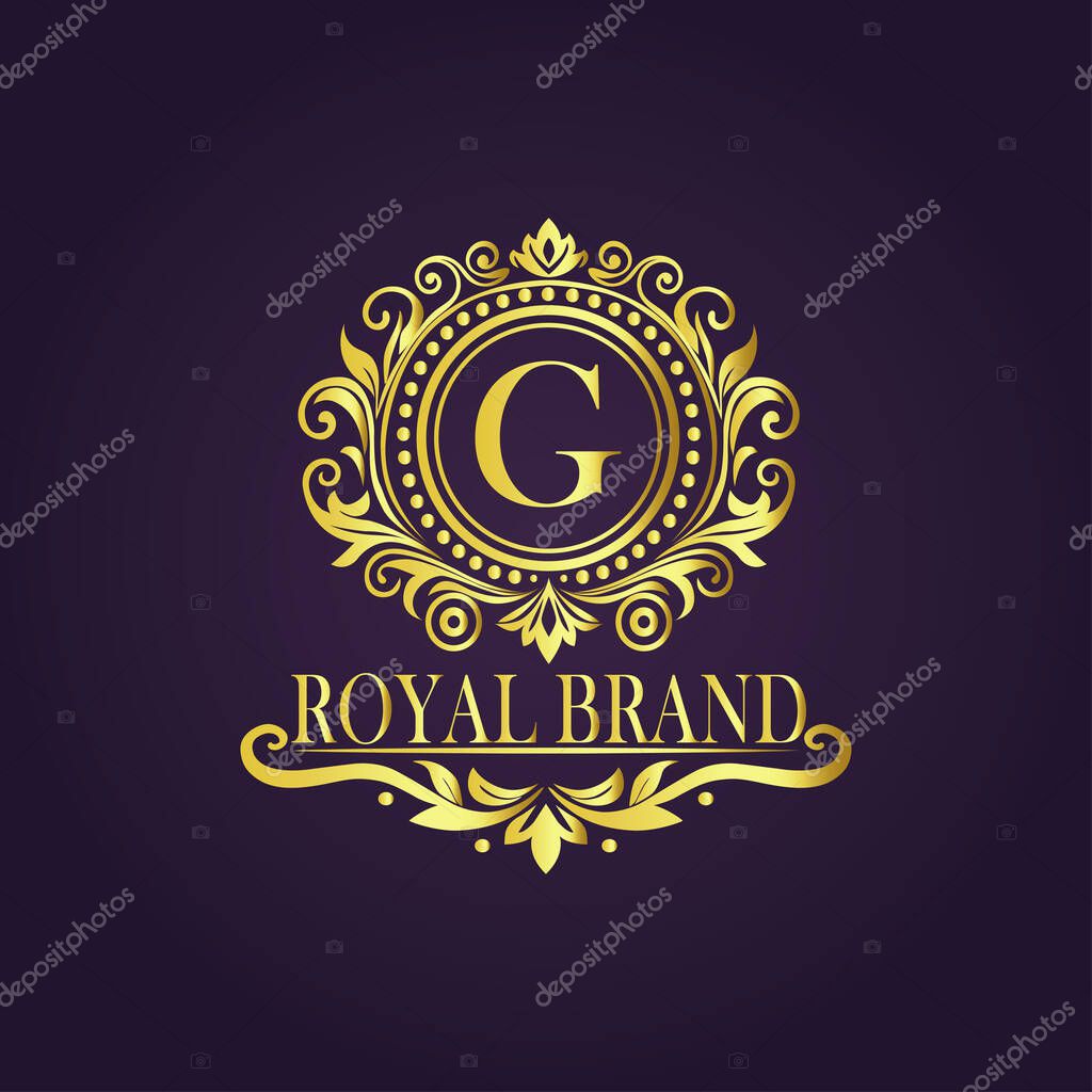 Letter G luxury gold logo concept