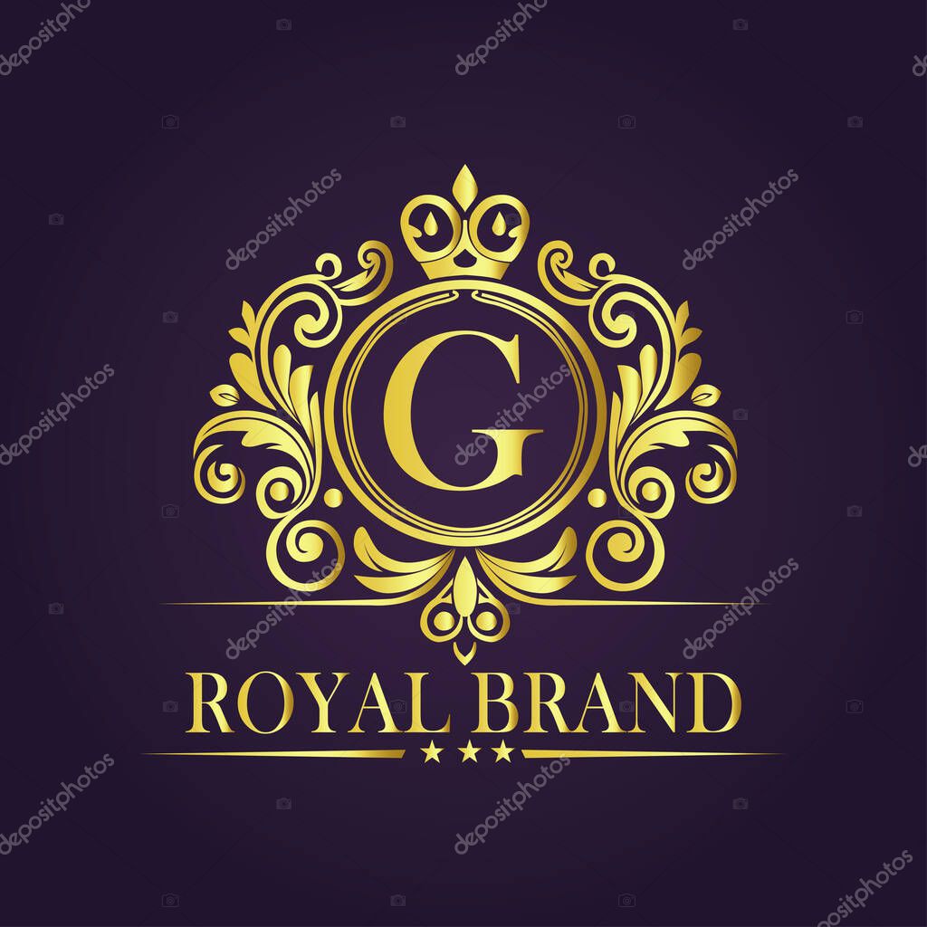 Letter G luxury gold logo concept