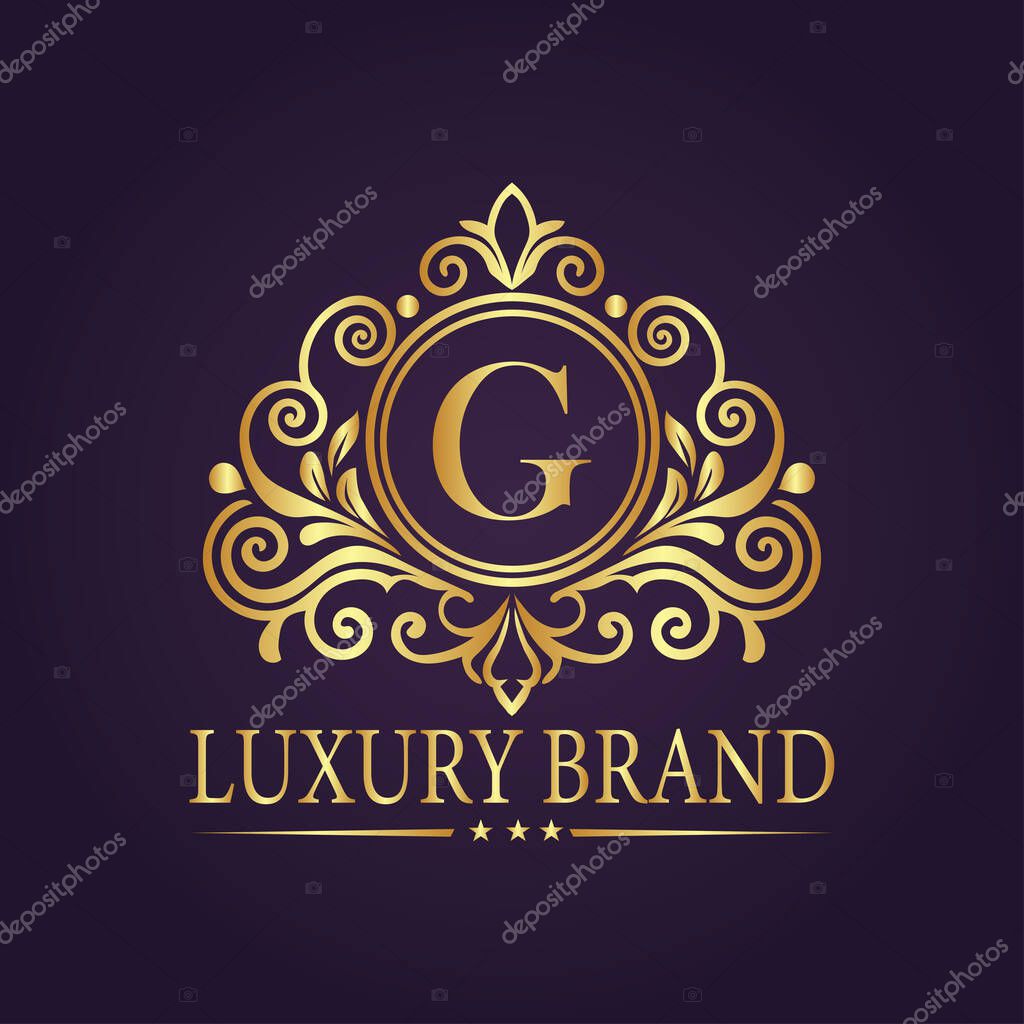 Letter G luxury gold logo concept