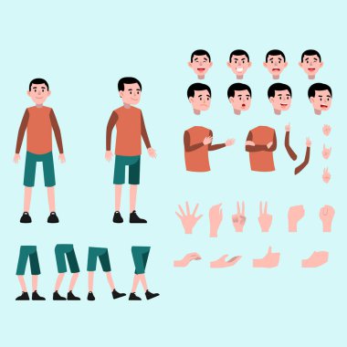 Bir poz tablosu, sanatçıların tasarım ve animasyondaki tutarlılıklarını sürdürmelerine yardımcı olan farklı duruş ve ruh hallerindeki bir karakteri gösterir.