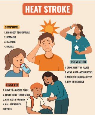 Sıcak çarpması vücut aşırı ısındığında terlemenin durmasına ve ani sıcaklık artışına neden olur.