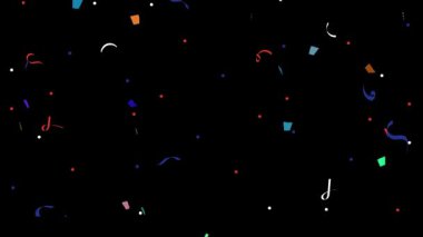 Siyah arkaplanda renkli konfeti.