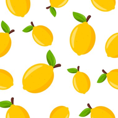 Renkli Limonlu Kusursuz Desenli Arkaplan. EPS 10 Vektörü