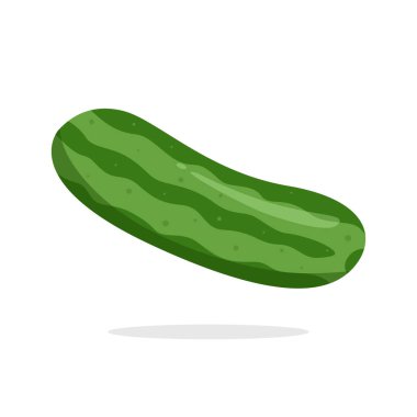 Salatalık Çizgi Filmi Beyaz Arkaplanda İzole Edildi. Düz Vektör. Logo, Simge, Çıkartma ve benzerleri için iyi kullanılıyor. - EPS 10 Vektörü