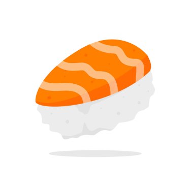 Suşi Çizgi Filmi Beyaz Arkaplanda İzole Edildi. Düz Vektör. Logo, Simge, Çıkartma ve benzerleri için iyi kullanılıyor. - EPS 10 Vektörü