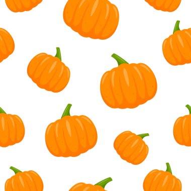 Renkli Balkabağı Kusursuz Desenli Arkaplan. EPS 10 Vektörü