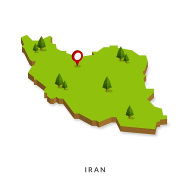 İran 'ın Isome haritası. Basit bir 3 boyutlu harita. Vektör İllüstrasyonu - EPS 10 Vektör
