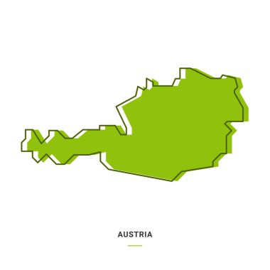 Yeşil Renkli Avusturya Ana Hattı. Modern Basit Çizgi Çizgi Film Tasarımı - EPS 10 Vektörü