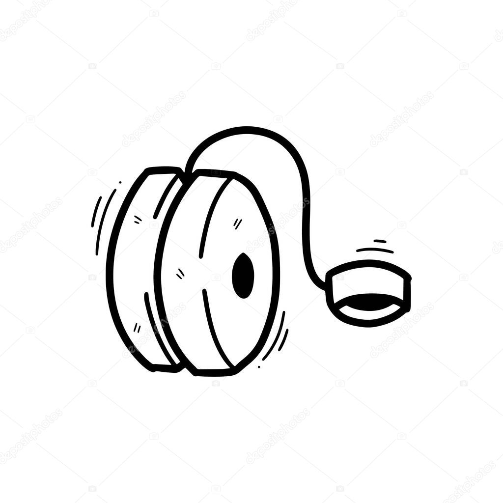 Hand Drawn Yoyo Illustration. Doodle Vector. Isolated on White Background - EPS 10 Vector