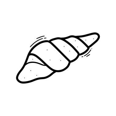 El yapımı deniz kabuğu çizimi. Doodle Vektörü. Beyaz Arkaplanda İzole EPS 10 Vektörü