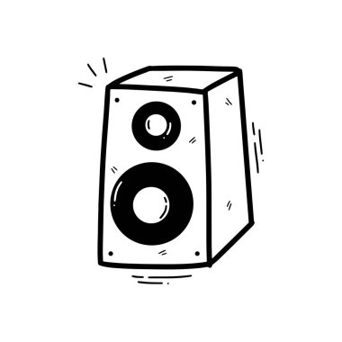 El Çizimi Sözcüsü İllüstrasyonu. Doodle Vektörü. Beyaz Arkaplanda İzole EPS 10 Vektörü