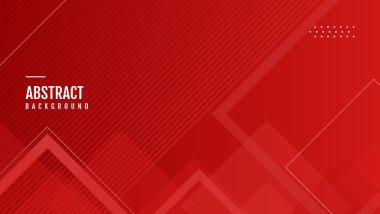Soyut Düz Çizgiler ve Kırmızı Şekiller Gradyan Arkaplanı