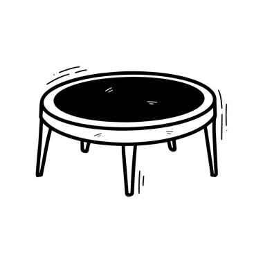 El çizimi trambolin. Doodle Vektörü. Beyaz Arkaplanda İzole EPS 10 Vektörü