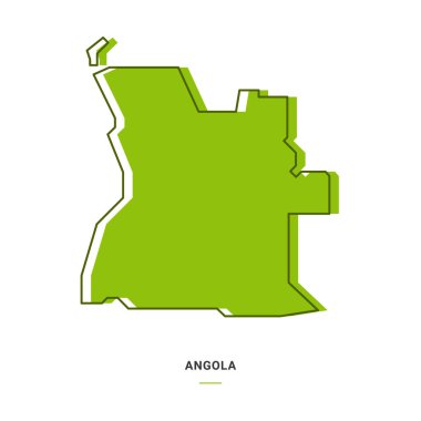 Yeşil Renkli Angola Ana Hattı. Modern Basit Çizgi Çizgi Film Tasarımı - EPS 10 Vektörü