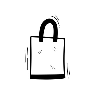 El Çizimi Çanta Çizimi. Doodle Vektörü. Beyaz Arkaplanda İzole EPS 10 Vektörü