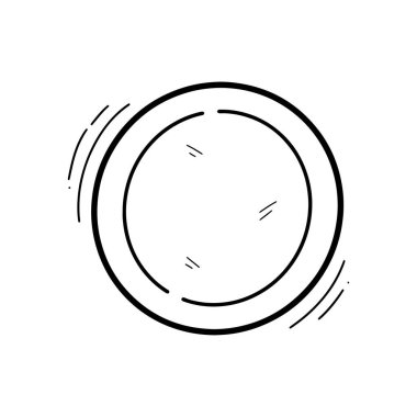 El Çizimi Tabak Çizimi. Doodle Vektörü. Beyaz Arkaplanda İzole EPS 10 Vektörü