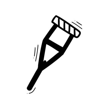 El Değnekleri Çizimi Çizimi. Doodle Vektörü. Beyaz Arkaplanda İzole EPS 10 Vektörü