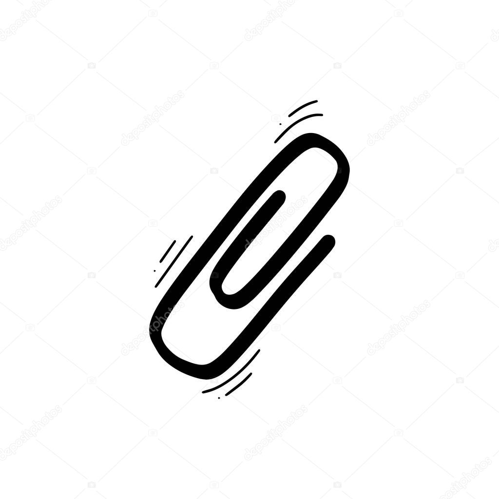 Hand Drawn Paper Clip Illustration. Doodle Vector. Isolated on White Background - EPS 10 Vector