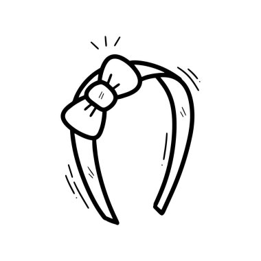 El yapımı saç bandı illüstrasyonu. Doodle Vektörü. Beyaz Arkaplanda İzole EPS 10 Vektörü