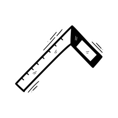 El Çizimi Cetvel Çizimi. Doodle Vektörü. Beyaz Arkaplanda İzole EPS 10 Vektörü