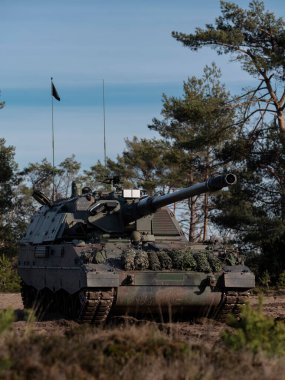 Kamuflaj ağlarıyla kendi kendine hareket eden havan topları alan gizleme tekniklerini gösteriyor.