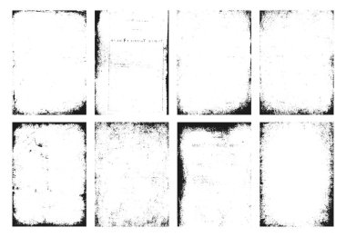 Eskimiş eski kağıt doku seti. Grunge poster, albüm ve kapak tasarımı için geçmişe dönük arkaplan oluşturur