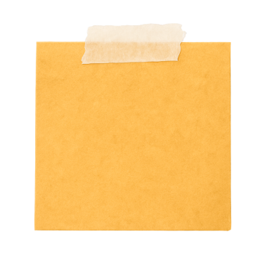 Ofis hatırlatması için şeffaf arkaplanda izole edilmiş sarı desenli yapışkan not kağıdı