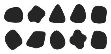 Abstract organic shape set. Simple geometric blob and minimal flat design element for background, cover, sticker, scrapbook