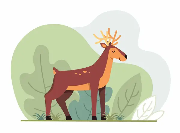 Ormanda şirin bir karikatür geyiği