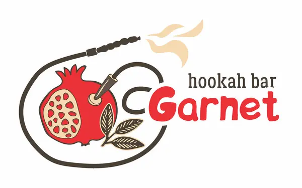 Güzel çevre dostu narlı nargile logosu. Nargile tütünü.