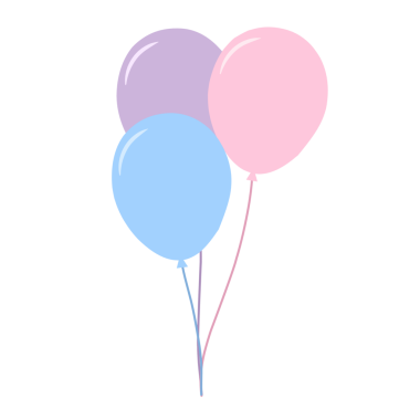 Renkli balon çizimi. Balon illüstrasyonu. Düz tasarım balon çizimi. Çizgi film balonu çizimi 