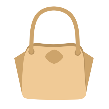 Çeşitli stillerde kadın çantalarının düz tasarım çizimi