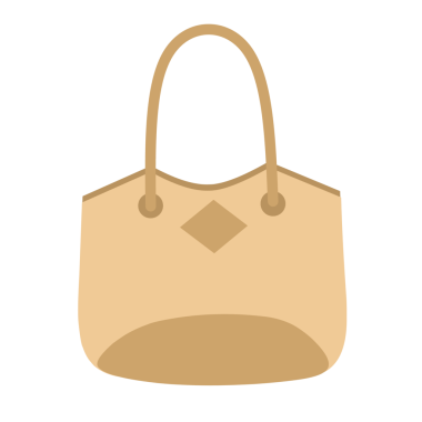 Çeşitli stillerde kadın çantalarının düz tasarım çizimi