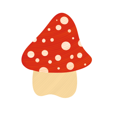 Kırmızı mantar çizimi. Çizgi film mantarı çizimi. Düz mantar tasarımı