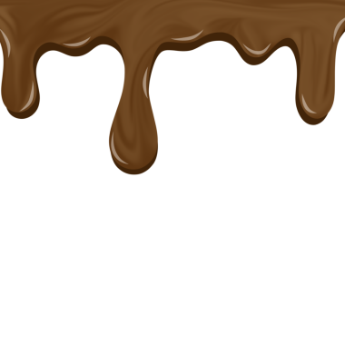 Erimiş çikolata illüstrasyonu. Damlayan çikolatanın yansıması. Düz çikolata çizimi. Kalıplı çikolata illüstrasyonu
