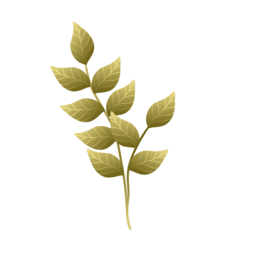 Altın yaprak tasviri. Yaprakların çizimi 