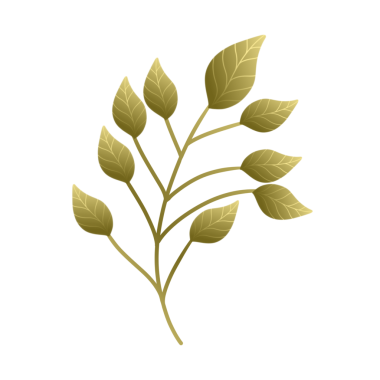 Altın yaprak tasviri. Yaprakların çizimi 