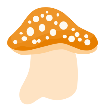 Renkli mantar çizimi. Orman mantarları. Mantar şapkalı. Mantar düz tasarım. Çizgi film tarzında mantar çizimi