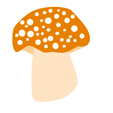 Renkli mantar çizimi. Orman mantarları. Mantar şapkalı. Mantar düz tasarım. Çizgi film tarzında mantar çizimi