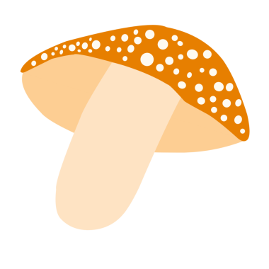 Renkli mantar çizimi. Orman mantarları. Mantar şapkalı. Mantar düz tasarım. Çizgi film tarzında mantar çizimi