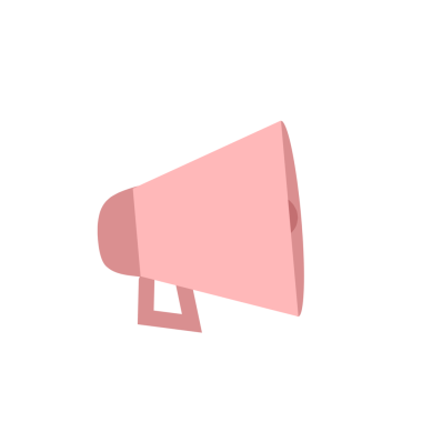 Bir megafonun düz tasarım çizimi. Bir konuşmacının tasviri. Çizgi film tarzında megafon illüstrasyonu 