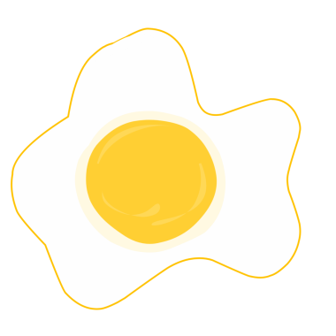 Yağda yumurta illüstrasyonu. Düz tasarım yumurta çizimi. Yağda yumurta. Tavuk yumurtası çizimi