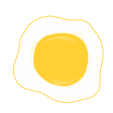 Yağda yumurta illüstrasyonu. Düz tasarım yumurta çizimi. Yağda yumurta. Tavuk yumurtası çizimi