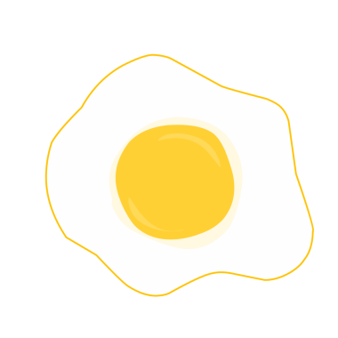 Yağda yumurta illüstrasyonu. Düz tasarım yumurta çizimi. Yağda yumurta. Tavuk yumurtası çizimi