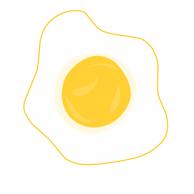 Yağda yumurta illüstrasyonu. Düz tasarım yumurta çizimi. Yağda yumurta. Tavuk yumurtası çizimi