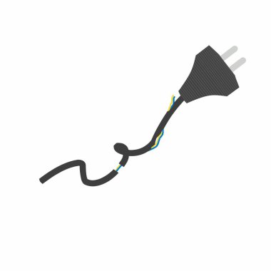 Illustration of a broken cable. Illustration of a broken electrical cable. Illustration of a dangerous electrical cable