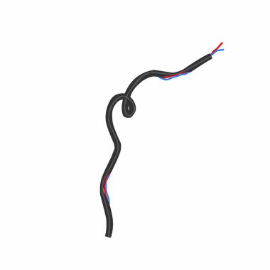 Illustration of broken and damaged cables. Illustration of a black cable. Flat design of a damaged cable